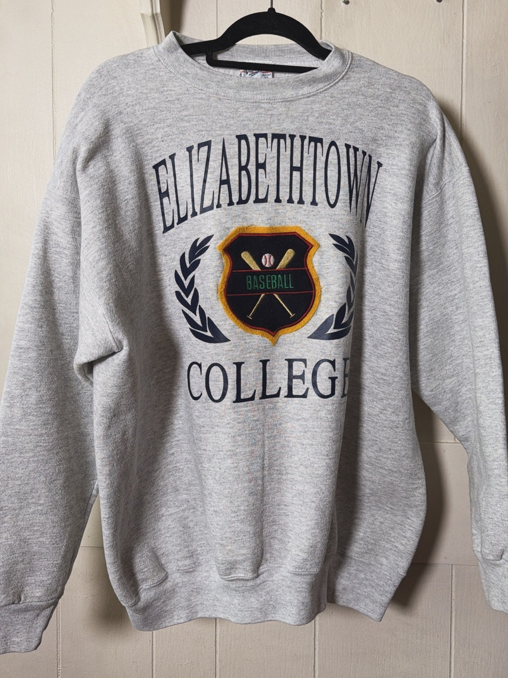 Vintage 1980s Velva Sheen Elizabethtown College Baseball Crewneck